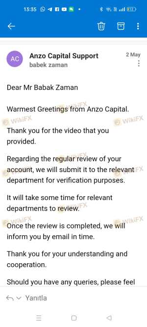  Anzo CapitalEVドキュメントをアップロードしたとしてもお金を渡さないでください