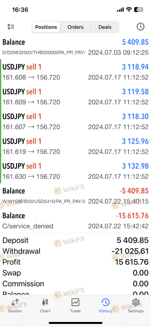 我开仓卖出 USDJPY