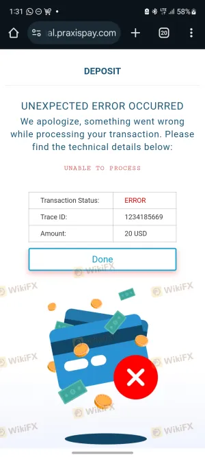 can't make a deposit