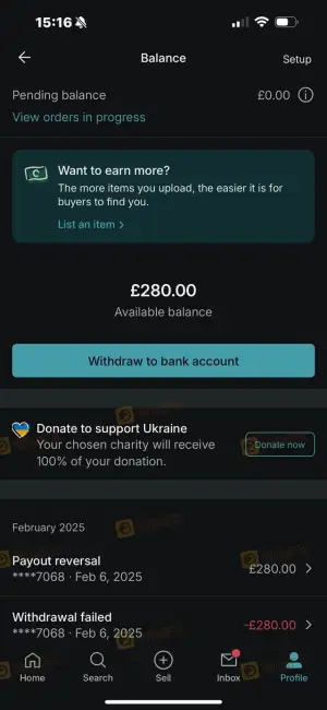 Unable to withdraw from