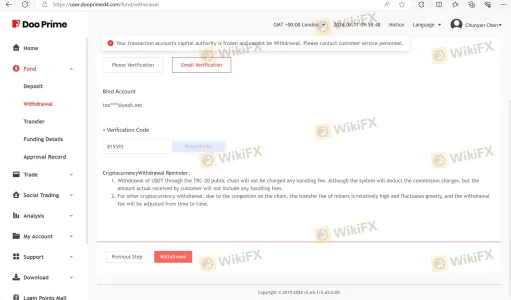 Doo Prime'nin 170.000 doların üzerindeki tutarını alıkoyması